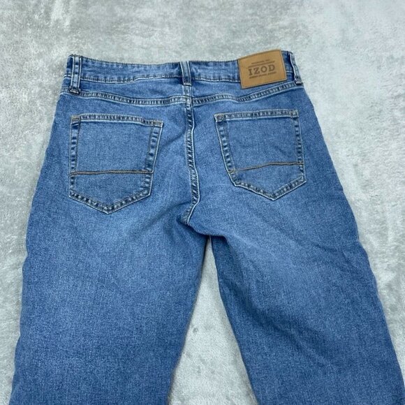 Izod Mens Comfort Stretch Straight Jeans Size 30x29 Medium Wash Denim a0592 - Picture 9 of 10